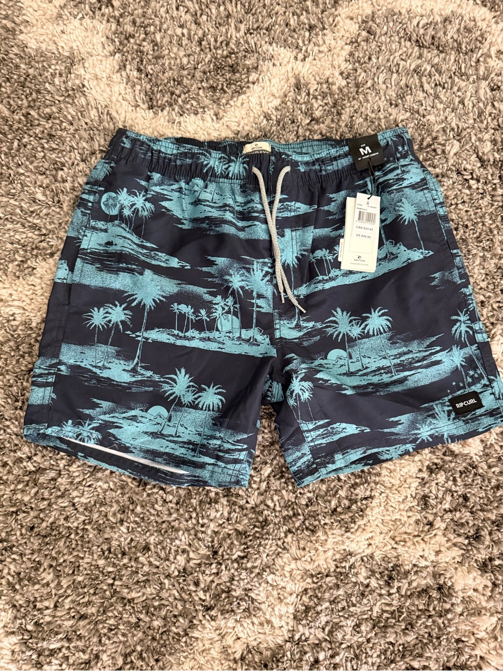 Rip Curl Men's Navy & Teal Tropical Swim Hybrids